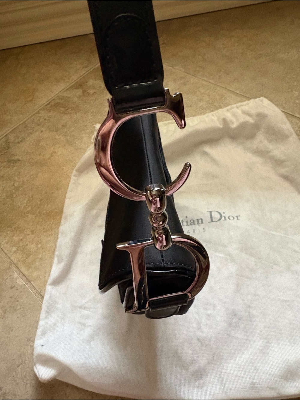Christian Dior Black Saddle Bag - Picture 2 of 12